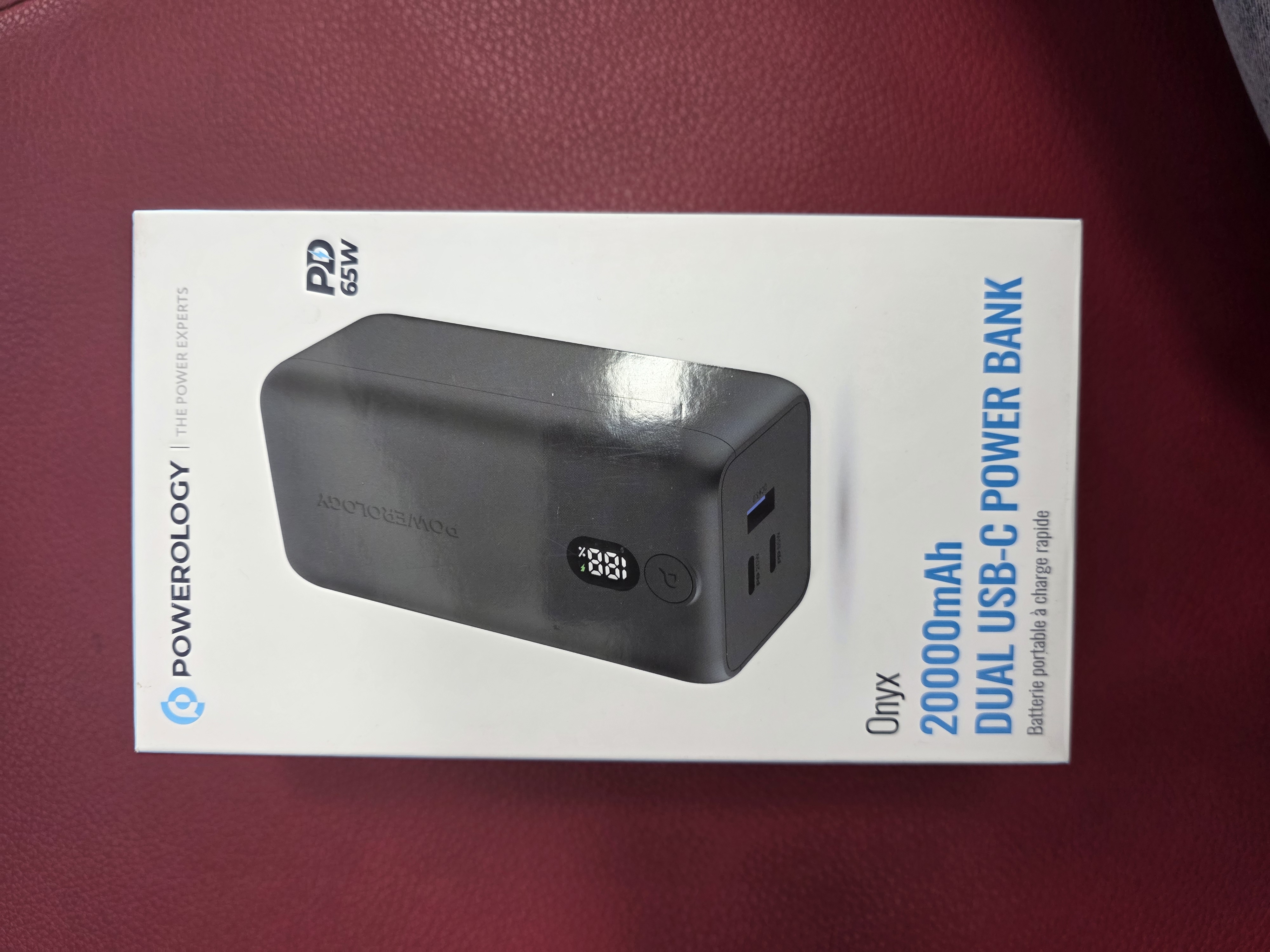 پاوربانک پاورولوژی ظرفیت 20000 میلی آمپر ساعت 65 وات دو پورت USB-C