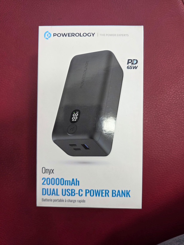 پاوربانک پاورولوژی ظرفیت 20000 میلی آمپر ساعت 65 وات دو پورت USB-C